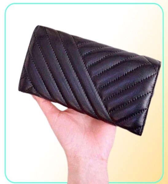 

torys striped stitching classic black long wallet women men leather purse multicard slot luxury leather designer crossbody card h8447848