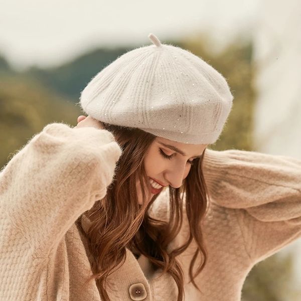 

berets vintage beret caps for women girls harajuku octagonal hats autumn winter solid artist female fashion boina cap black 230905, Blue;gray