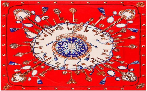 

new twill silk scarf women spain chain silk foulard square scarves lady bandana large wraps female hijab shawl neckerchief 130cm12540843, Blue;gray