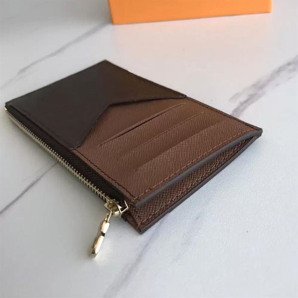 

card holder designer men womens cards holders lambskin mini wallets coin purse pocket interior slot pockets genuine leather envelo331s, Brown;gray