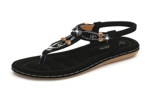 

women sandals summer flat sandals 2019 bohemian flip flops women shoes roman casual beach sandals eur size 35424347089, Black