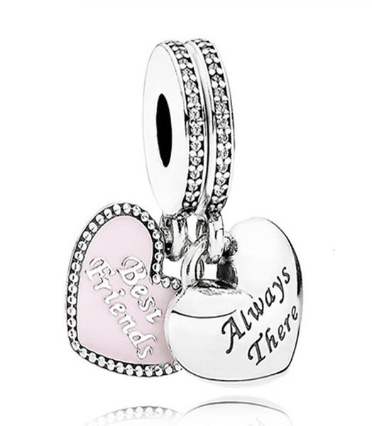 

original enamel love heart friends pendant bead fit 925 sterling silver bead charm bracelet diy jewelry7143288, Bronze;silver