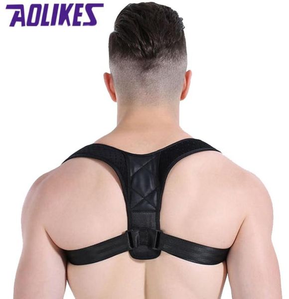 

aolikes spine back posture corrector belt men women bust 70 to 120cm ortic bandage proofreader for children cinta postural3077411, Black;blue