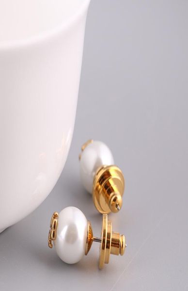 

pearl beads stud earring 18k gold plated women jewelry red and white ps66223379956, Golden