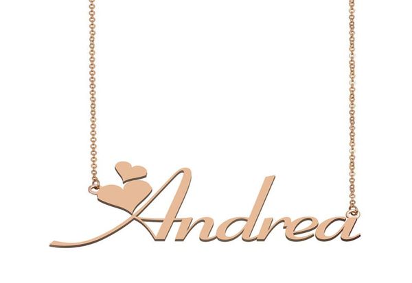 

andrea custom name necklace personalized pendant for men boys birthday gift friends jewelry 18k gold plated stainless steel4576238, Silver