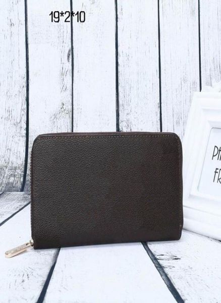

classic long women wallets designer zipper leather men purse black white brown plaid flower with coin purses highquality monedero4118910, Red;black