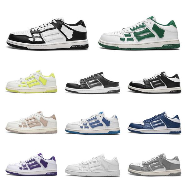 

Designer Men Amirl Athletic Shoes Skelet Bones Trainer Women Black White Casual Sports Shoes Skel Top Low Genuine Leather Lace Up Runner High Luxury Outdoor, #4