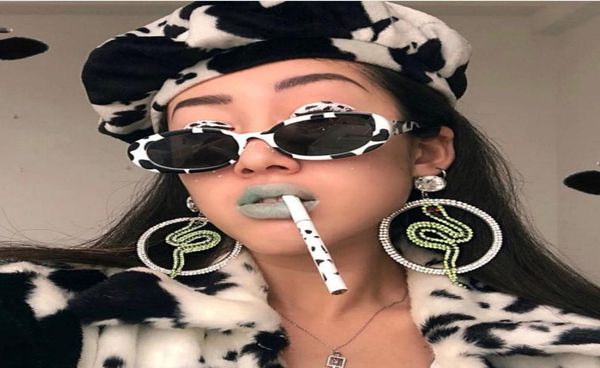 

sunglasses fashion cow color oval sunglasses small frame glasses men women glasses street shooting uv protection9439738, White;black