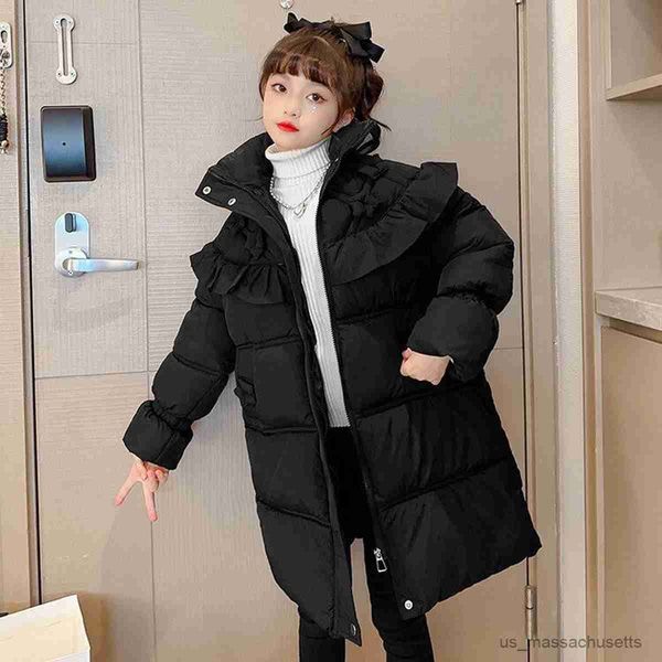 

down coat children clothing girls clothes warm winter cotton jacket hooded coat teen thicken outerwear kids waterproof r230905, Blue;gray