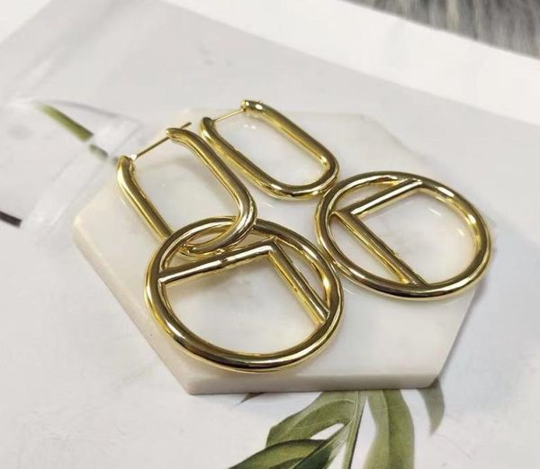 

fashion jewelry designer accessories f letter hoop earring womens luxurys designers studs earrings boucles with box la12297523424, Golden;silver