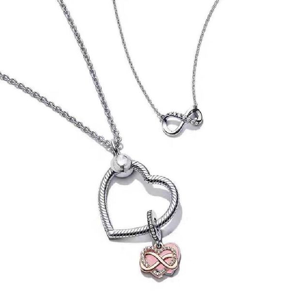 

new 925 sterling silver chain pendant necklace eternity necklace original box womens gift jewelry9598293