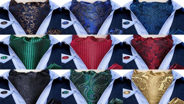 

bow ties men vintage blue red green paisley plaid wedding formal cravat ascot scrunch self british style gentleman silk necktie di3158074, Black;gray