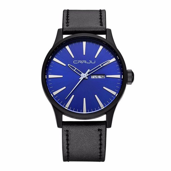 

crrju new mens watches brand luxury men's quartz watch waterproof sport military leather clock male relogio masculino263m, Slivery;brown
