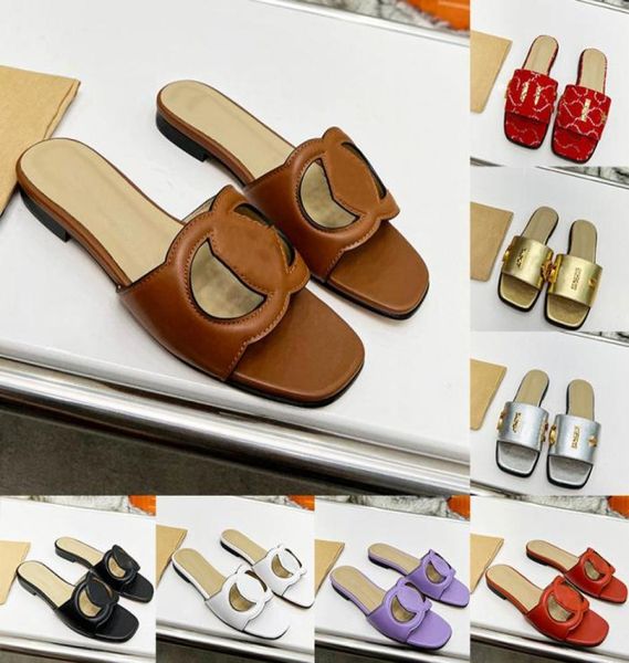 

platform slippers for womens ladies leather designer slides sliders taupe triple black flats mules scuffs man sandal loafers shoes6252363