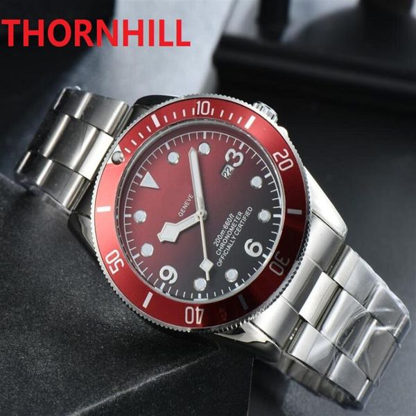 

full stainless steel quartz watches fashion day date men watch gifts president super blue green ring wristwatch relogio masculino1921, Slivery;brown