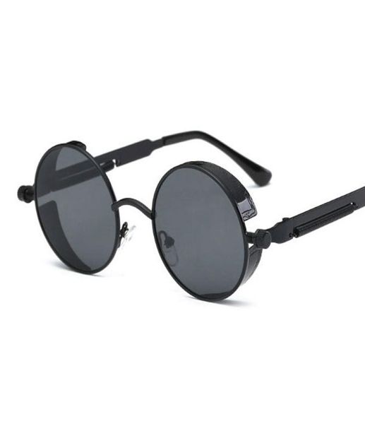 

steampunk side visor sunglasses round vintage sun glasses for women men retro steam punk goggles black gold silver4002895, White;black