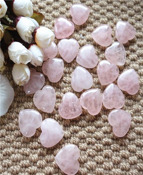 

25258mm heart shape rose quartz with half hole natural gemstone loose beads for jewelry diy 20pcslot9180955, Black