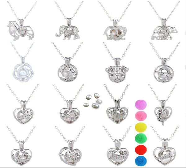 

new fashion design pearl cage mother and baby locket pendant findings cage essential oil diffuser locket for oyster pearl fiber ba6126409, Silver