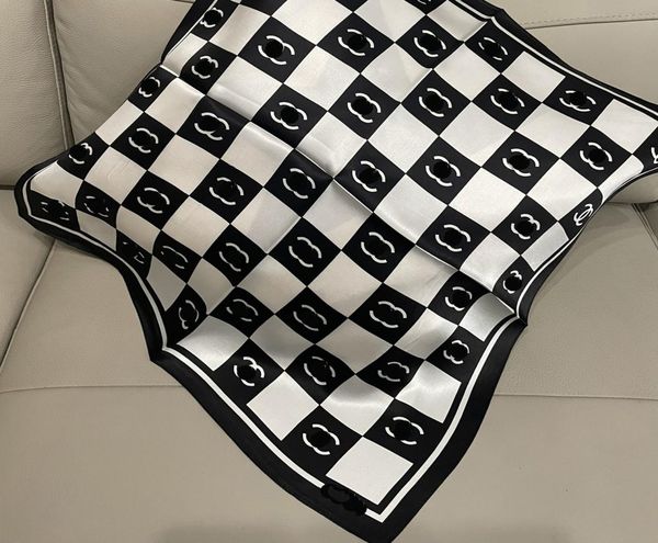 

fashion logo silk scarf square simple design solid color scarves european brand french shawl romantic girl gift hairband spring de5777195, Blue;gray