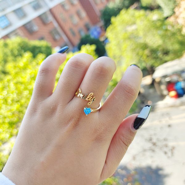 

wedding rings dodoai cincin nama kustom cincin nama pribadi dengan hati cincin batu ulang tahun dengan nama cincin baja tahan karat untuk wa, Slivery;golden
