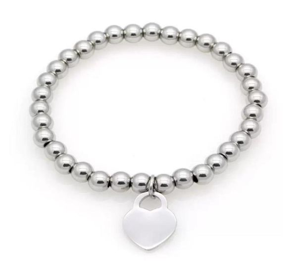 

luxury jewelry women beaded bracelet stainless heart charms bracelets wedding jewelry women039s6879057, Golden;silver