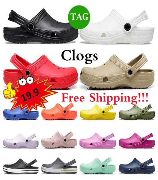 

size m4-m11 buckle designer croos sandals s slippers men slides classic women black white khaki navy blue waterproof shoes nursing hospital