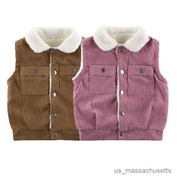 

down coat children vests new autumn winter thick warm outerwear waistcoats kids lambswool sleeveless jackets boys girls vests r230905, Blue;gray