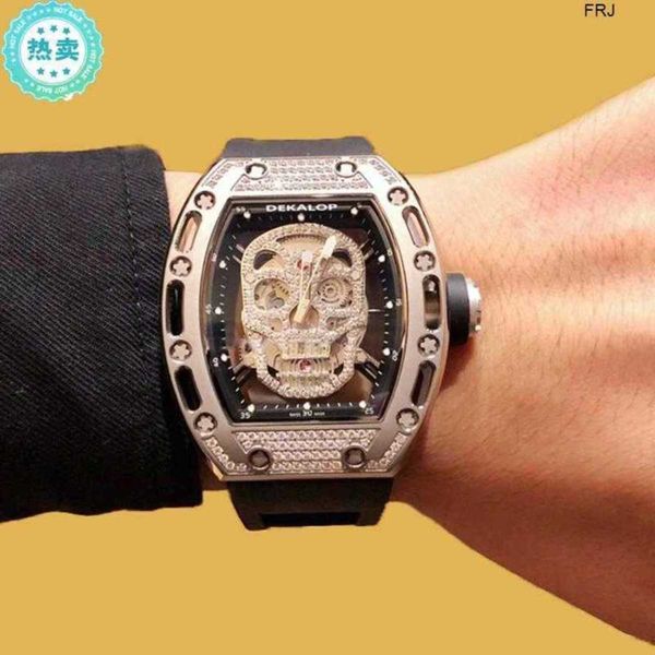 

designer watches richads milles skull male miller multifunctional hollow mechanical female rm011 52rf, Slivery;black