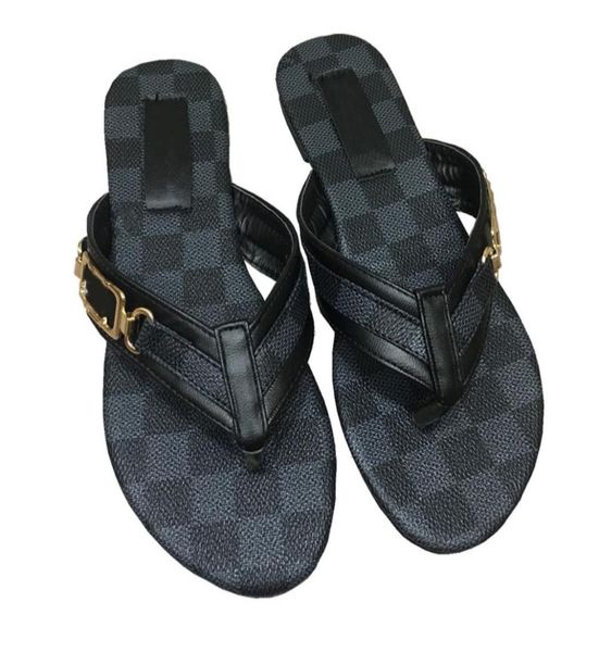 

beach slippers classic summer designer fashion flops leather lady slides women shoes el bath ladies sandals large size2329438, Black