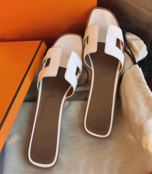 

sandals luxury slippers women slides flat flip flops slide beach sandal slipper shoes designer orange odile skin summer leather5777905, Black