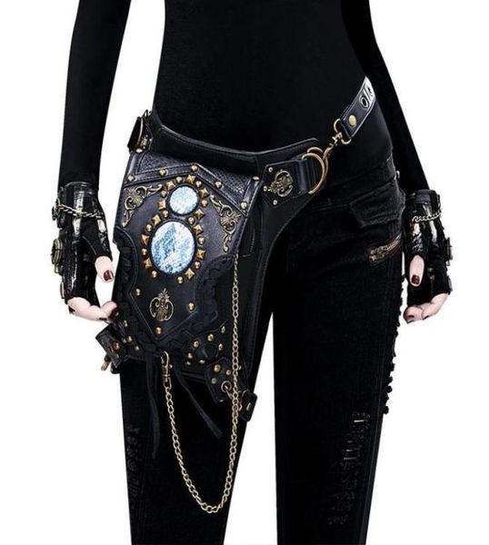 

waist bags yourseason steampunk chain rivet pack multifunctional pu leather female shoulder 2021 moto biker belt bag7317238