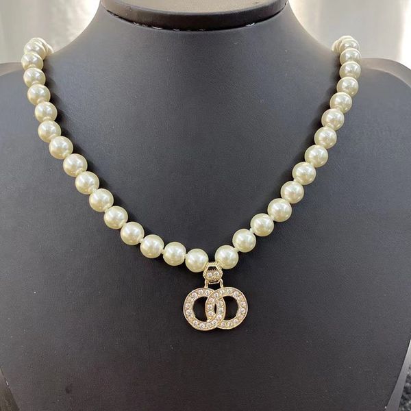 

double letter pendant necklaces designer brand chain 18k gold plated women never fading stainless steel choker necklace wedding jewerlry acc, Silver