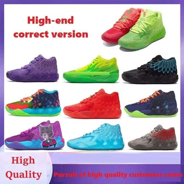 

lamelo ball mb1 men women basketball shoes kids for sale rick and morty grade school sport shoe trainner sneakers us4.5-us12, Black