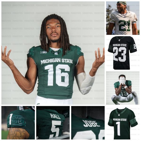 

michigan 2023-24 state football spartans jerseys 74 jack conklin 28 jon reschke don coleman naquan jones jalen nailor kenneth walker iii bri, Black