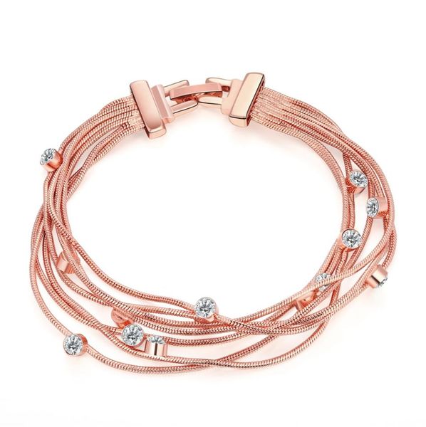 

bracelets crystal jewelry wrist link chain charm bracelet toggleclasp rhinestone rose gold plated tin alloy sweet girl party gift4440111, Golden;silver
