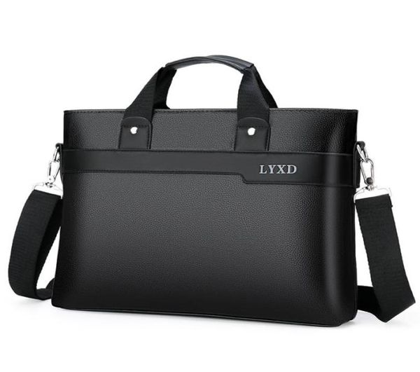 

jun briefcase shoulder bag handbag lapmen039s leather folder for a4 documents designer tote chain business travel messenger7903853
