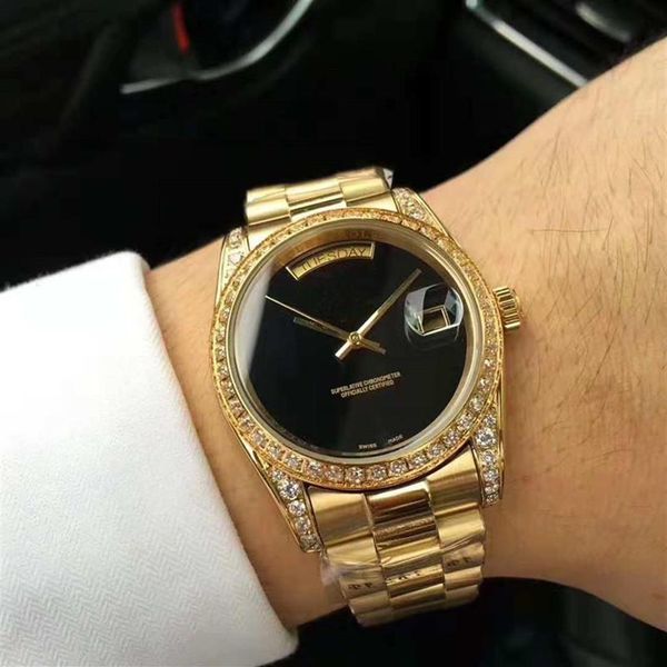 

2019 new fashion automatic mechanical mens watch wristwatches 40mm diamond stainess steel sapphire glass mens watches244l, Slivery;brown