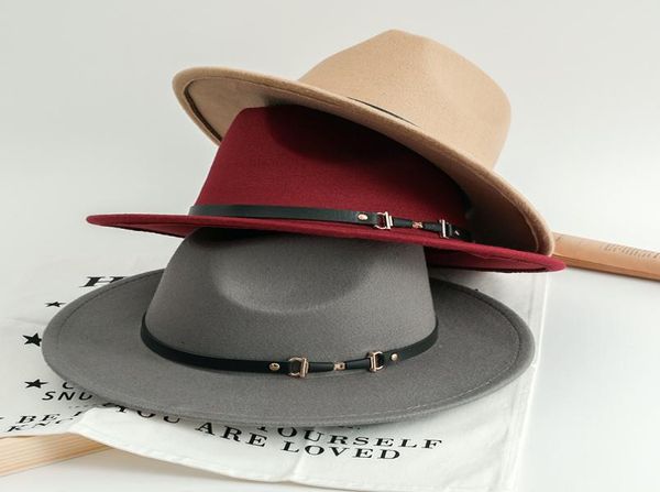 

wide brim hat elegant fedora felt gentle man winter classic medium width gorra hombre woman vintage stylish lady fashion hat4469685, Blue;gray