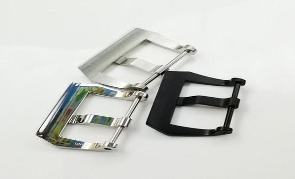 

22mm pam oem buckle silvery pand screw tang buckle for pam rubber leather watchband strap7222173, Black;brown