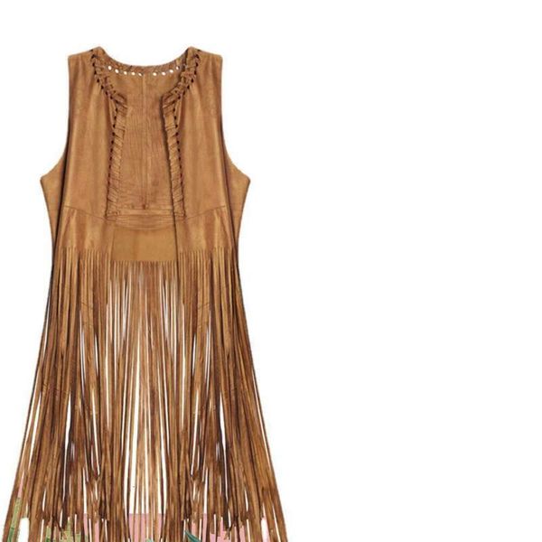 

spring and summer style shawl suede tasseled vest sleeveless medium long mincemeat top, Black;white