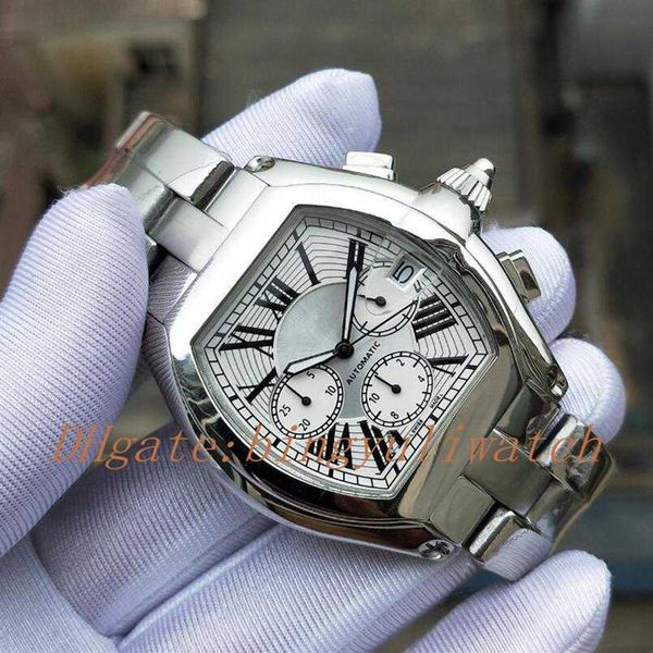 

luxury new men watch sports car series w62019x6 watch white dial chronograph work quartz movement 47mm men's sport wrist watc265r, Slivery;brown