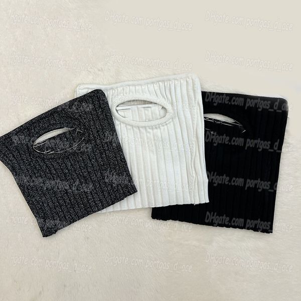 

luxury women t shirt cropped knitted singlet bust cut off design tanks bandeau shirts, Black