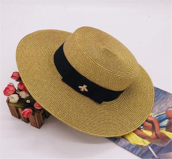 

fashion bee designer hats caps women wide brim luxury hats summer beach hat adjustable cap new fashion grass hat hig7355774, Blue;gray