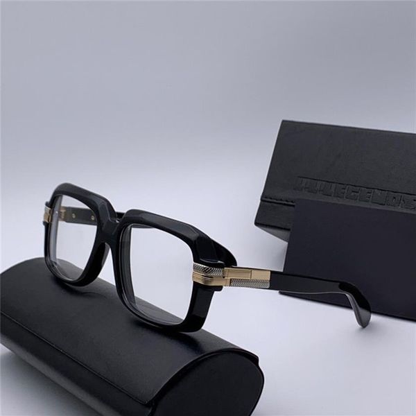 

vintage legends shiny black gold plastic square eyeglasses eyewear 607 sonnenbrille men sunglasses new with box300k, White;black