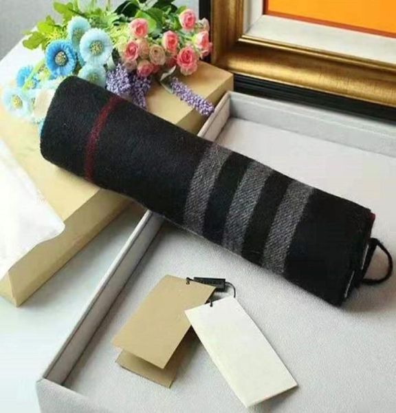 

2021 winter warm designer scarves whole 100cashmere gentleman striped wool mens scarf fashion fringed womens scarfs available3133878, Blue;gray