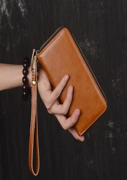 

wallets long double zipup wallet men039s and women doka bit card bag in hand6874940, Red;black