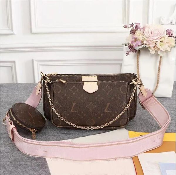 

2023 designer bags old flower brown three in one shoulder bag shoulders strap clutch combo embossed fashion luxury multi pochette womens mes