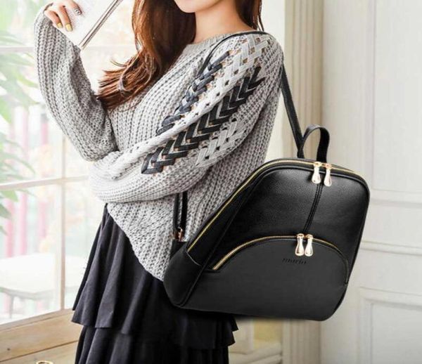 

women backpack school bags for teenager girls female travel red white large capacity leather bag feminine sac a dos4310898