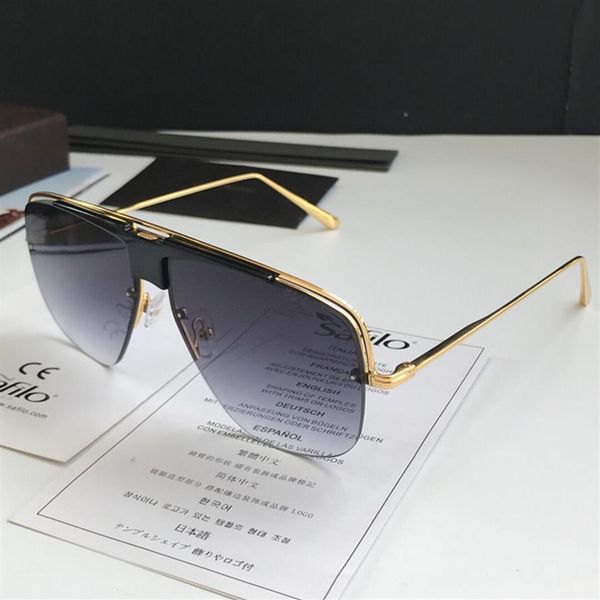 

0724 new fashion sunglasses with uv protection for men women vintage square half frame popular come with case classic 257v, White;black