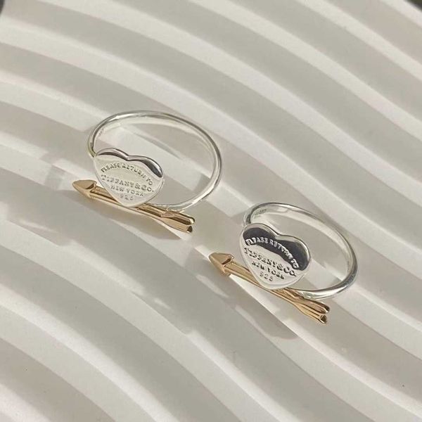 

fashion designer tiff ring t family s925 all body sterling silver love ring versatile korean version casual one arrow heart piercing women&#
